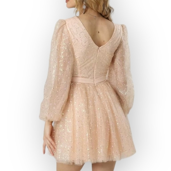 Pink Homecoming Sequin Mini Dress - Picture 3 of 6